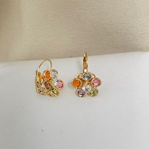 18k Gold Filled CZ French Lock Earrings